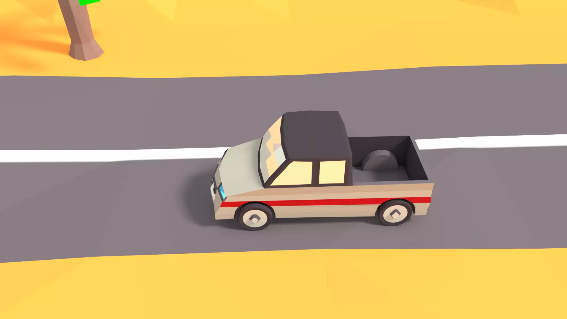 Free Low Poly Cartoon Truck Free low-poly 3D model