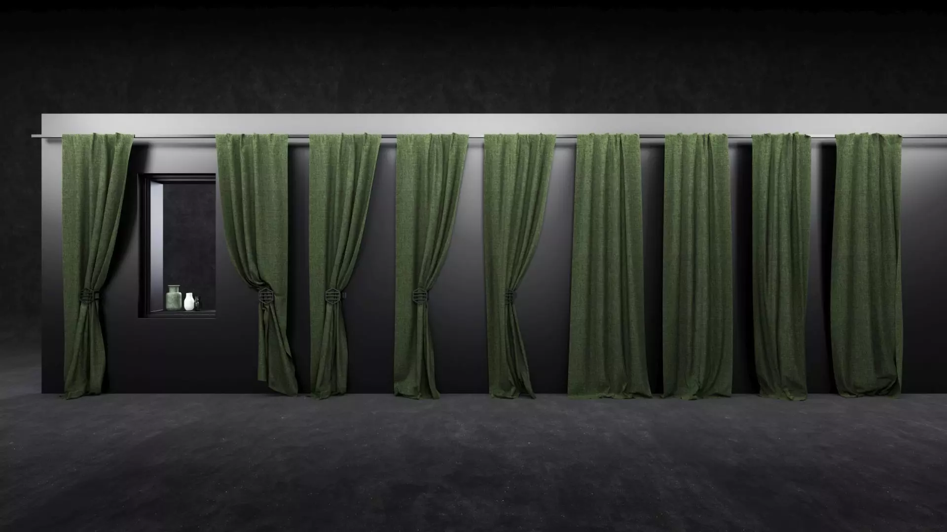 curtain set 05 Free 3D model