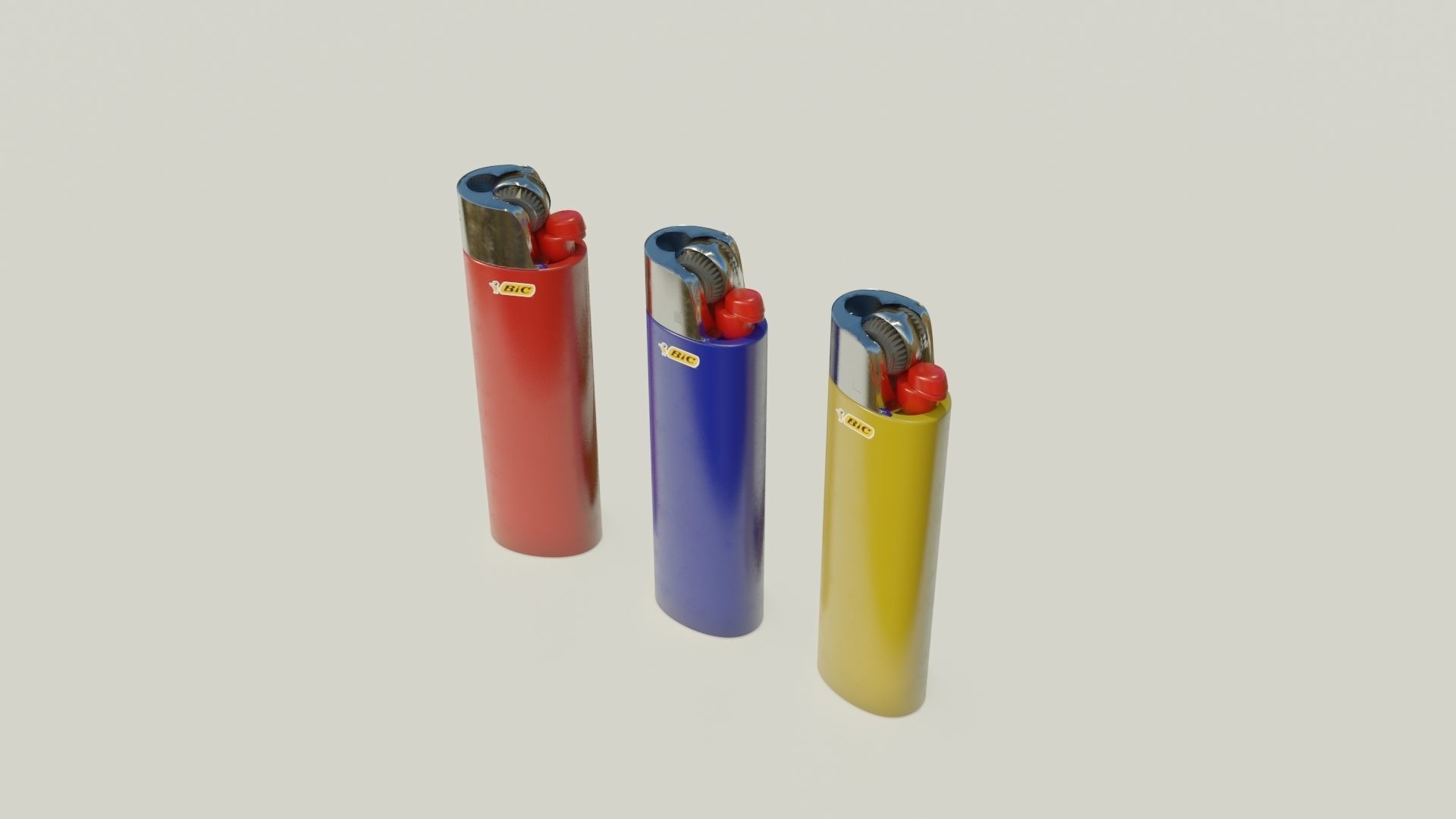 Disposable BIC Lighter 3D Model 3D model_5