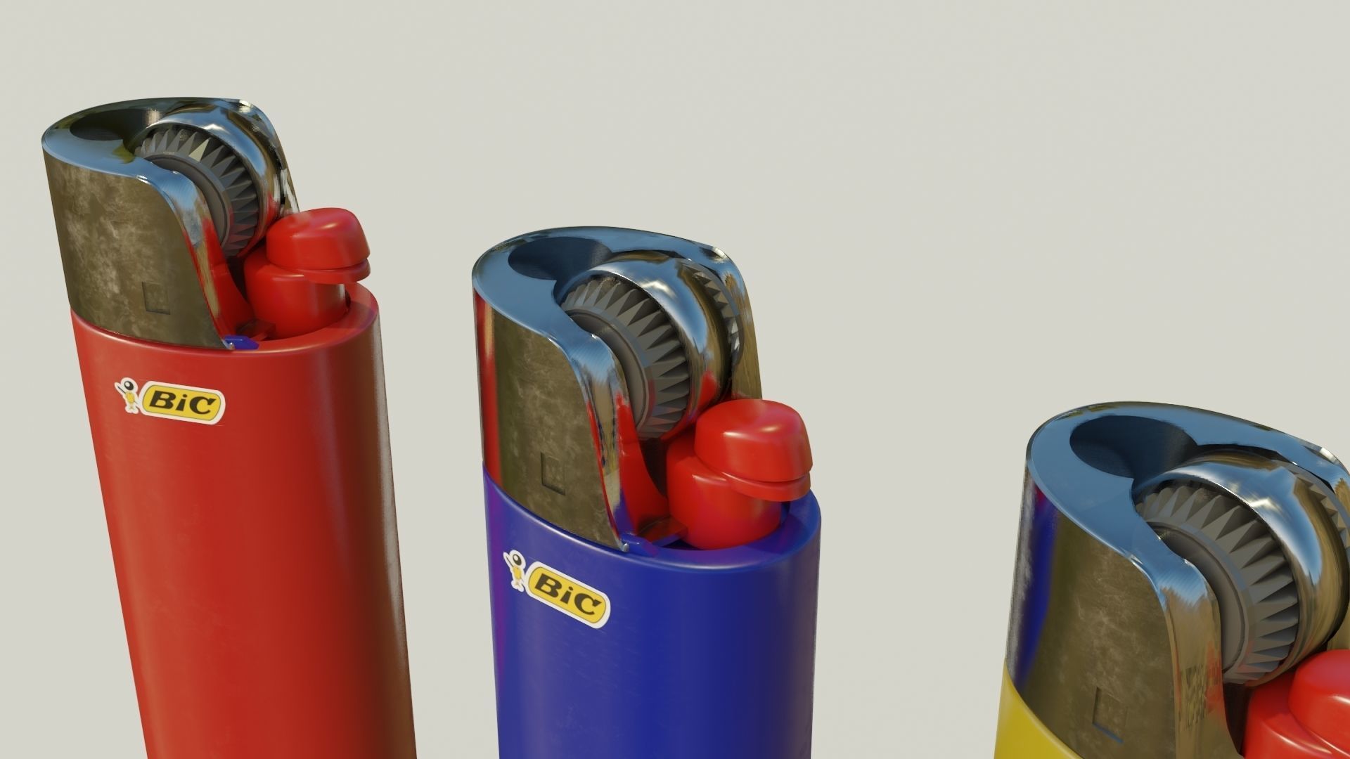 Disposable BIC Lighter 3D Model 3D model_3