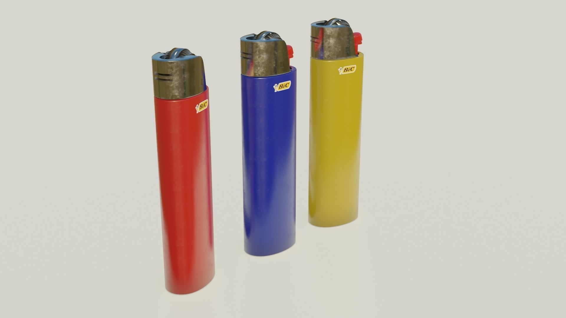 Disposable BIC Lighter 3D Model 3D model_4