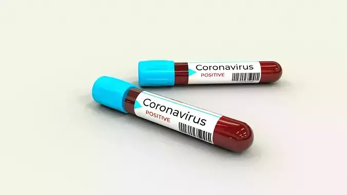 Blood Tube Coronavirus Low-poly 3D model