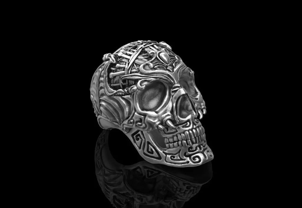 SKULL RING DRAGON SWORDS 3D print model