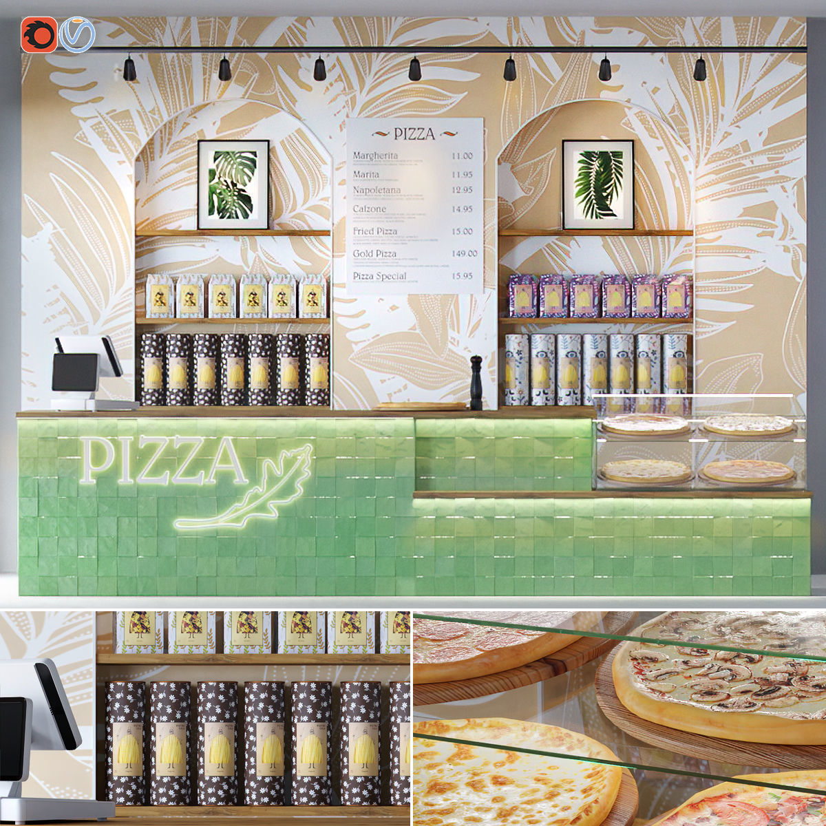 Cafe Pizzeria 3D model