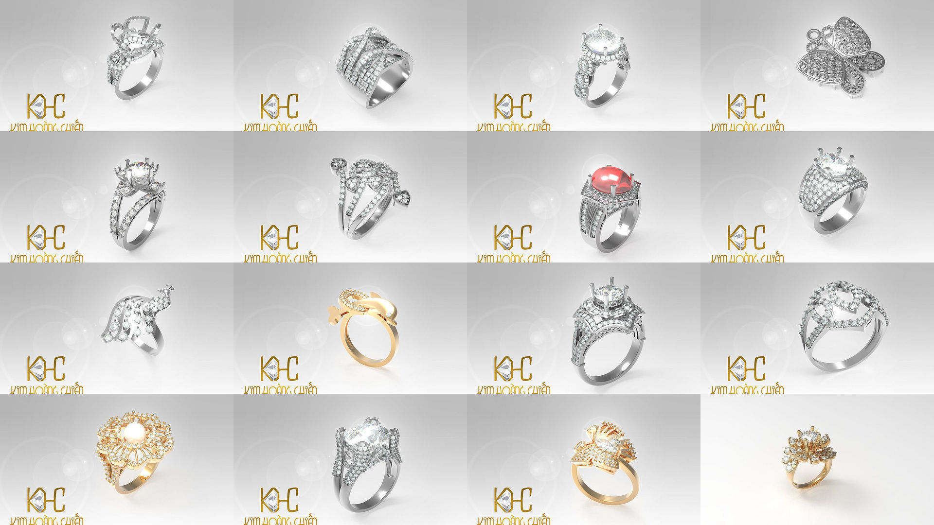 Collect of 50 rings 3D Model Collection_5