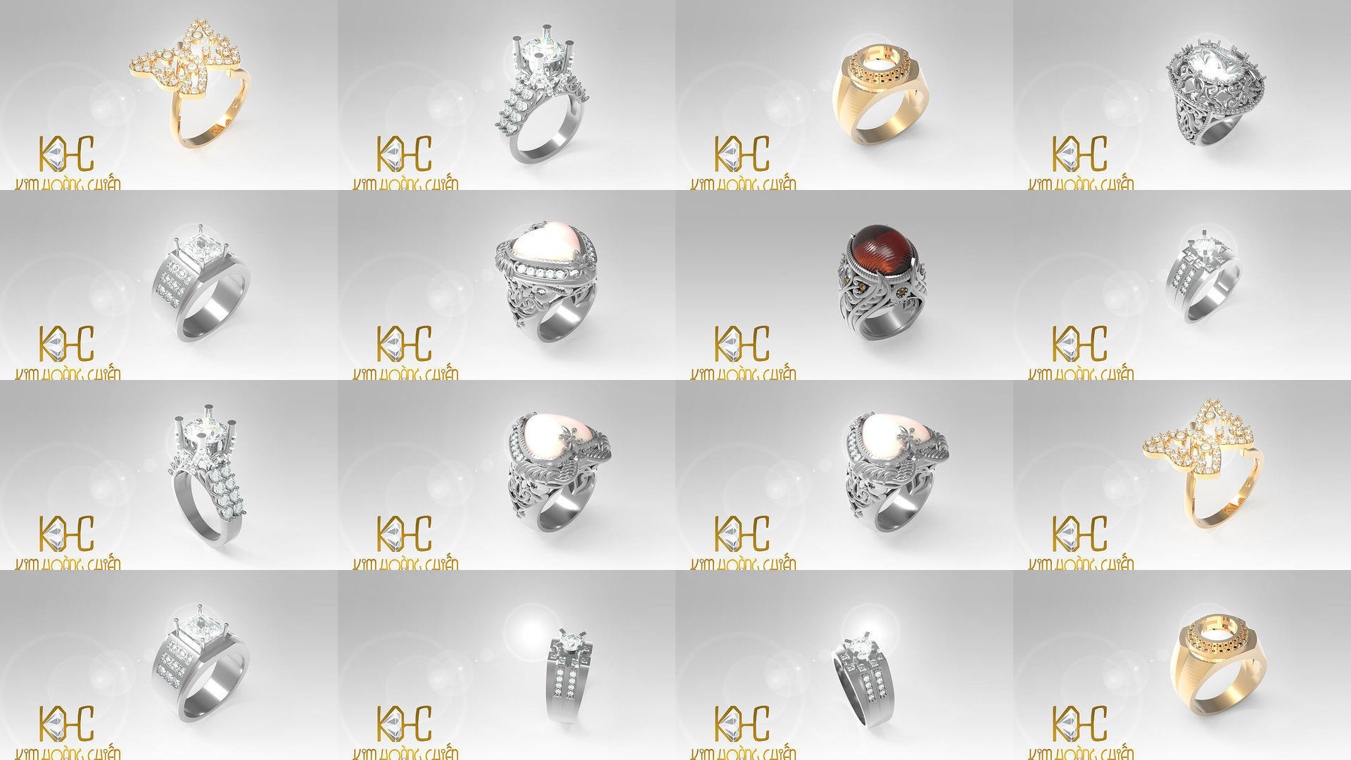 Collect of 50 rings 3D Model Collection_8