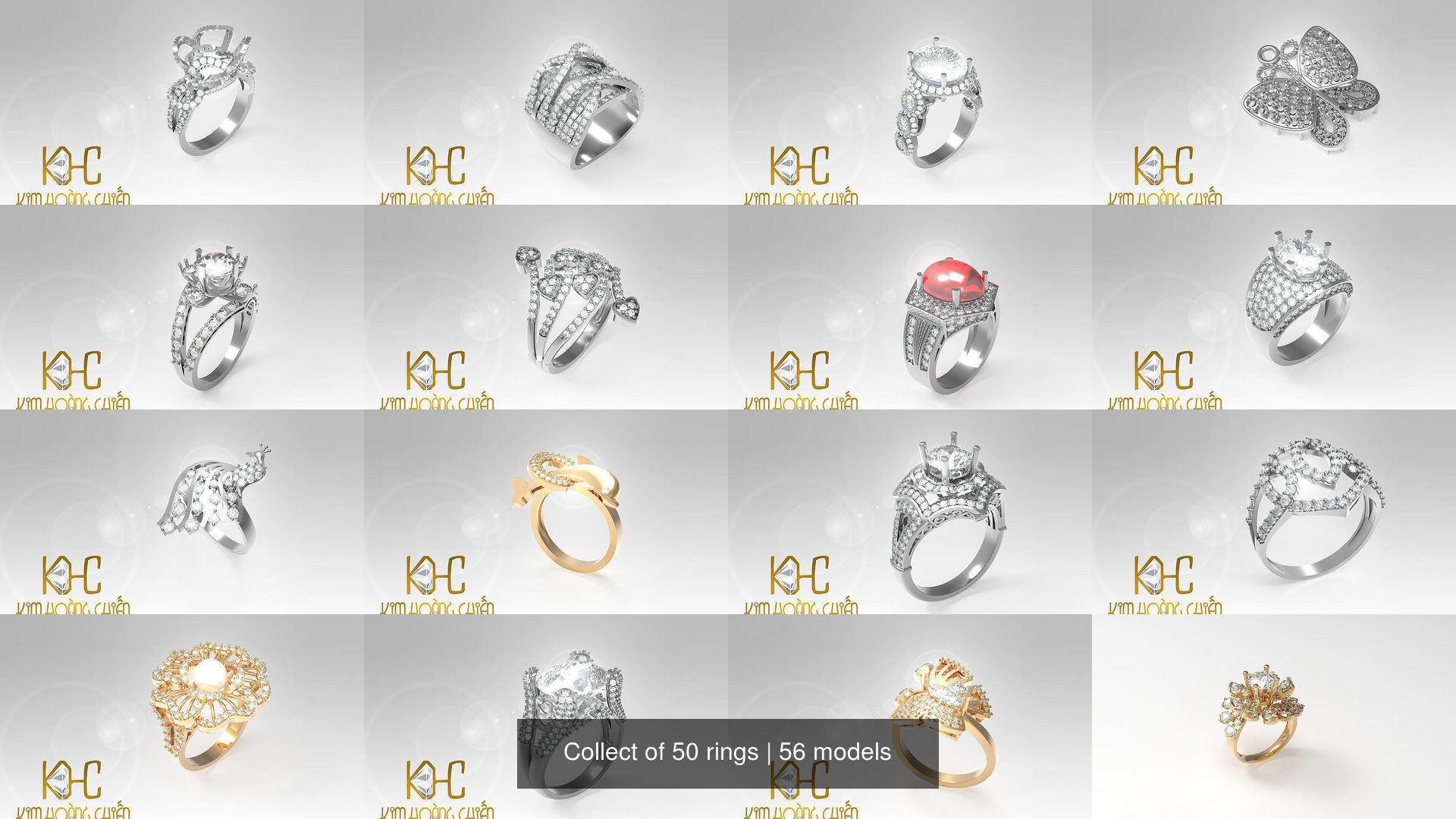 Collect of 50 rings 3D Model Collection_7