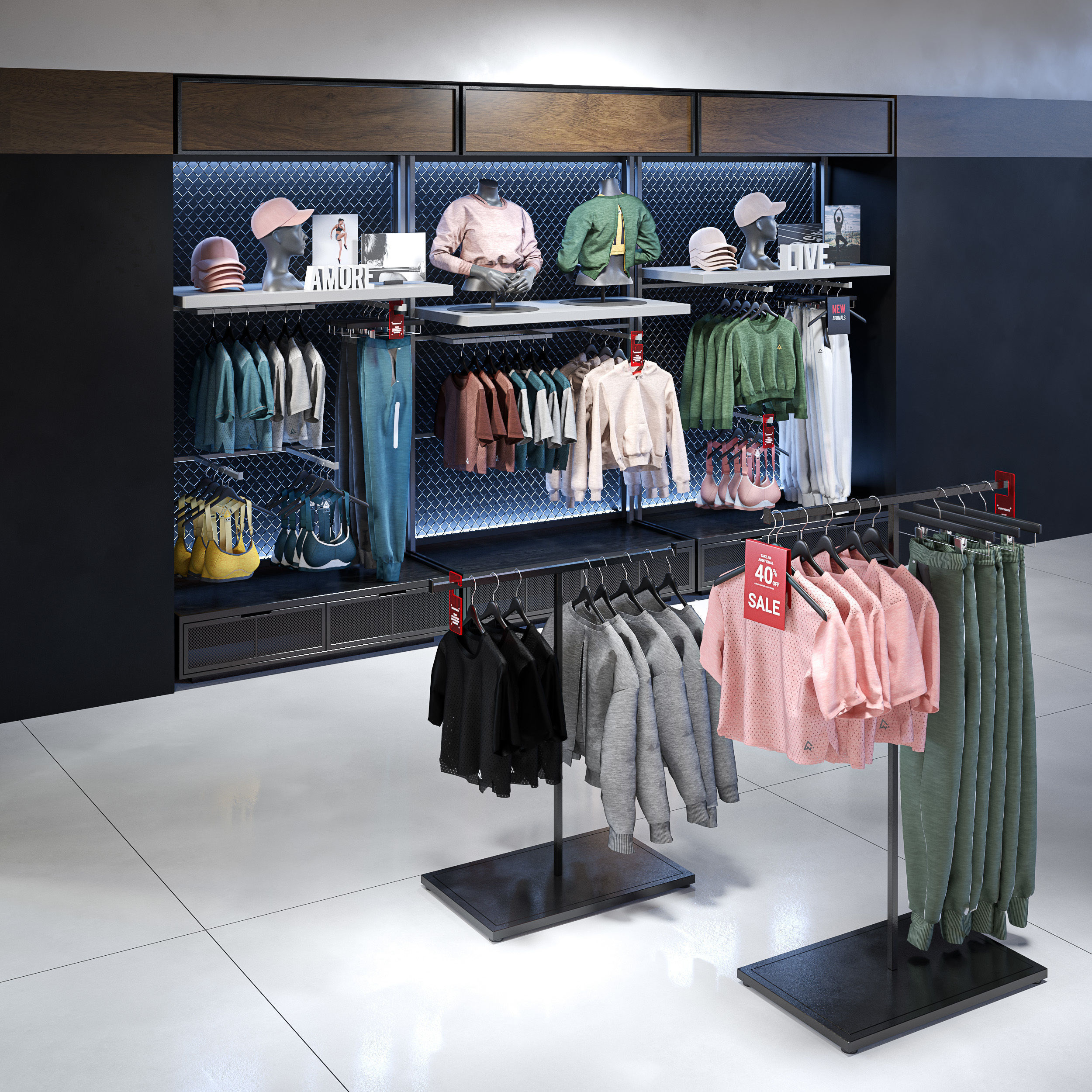 Clothes shop athletic wear 01 3D model_1