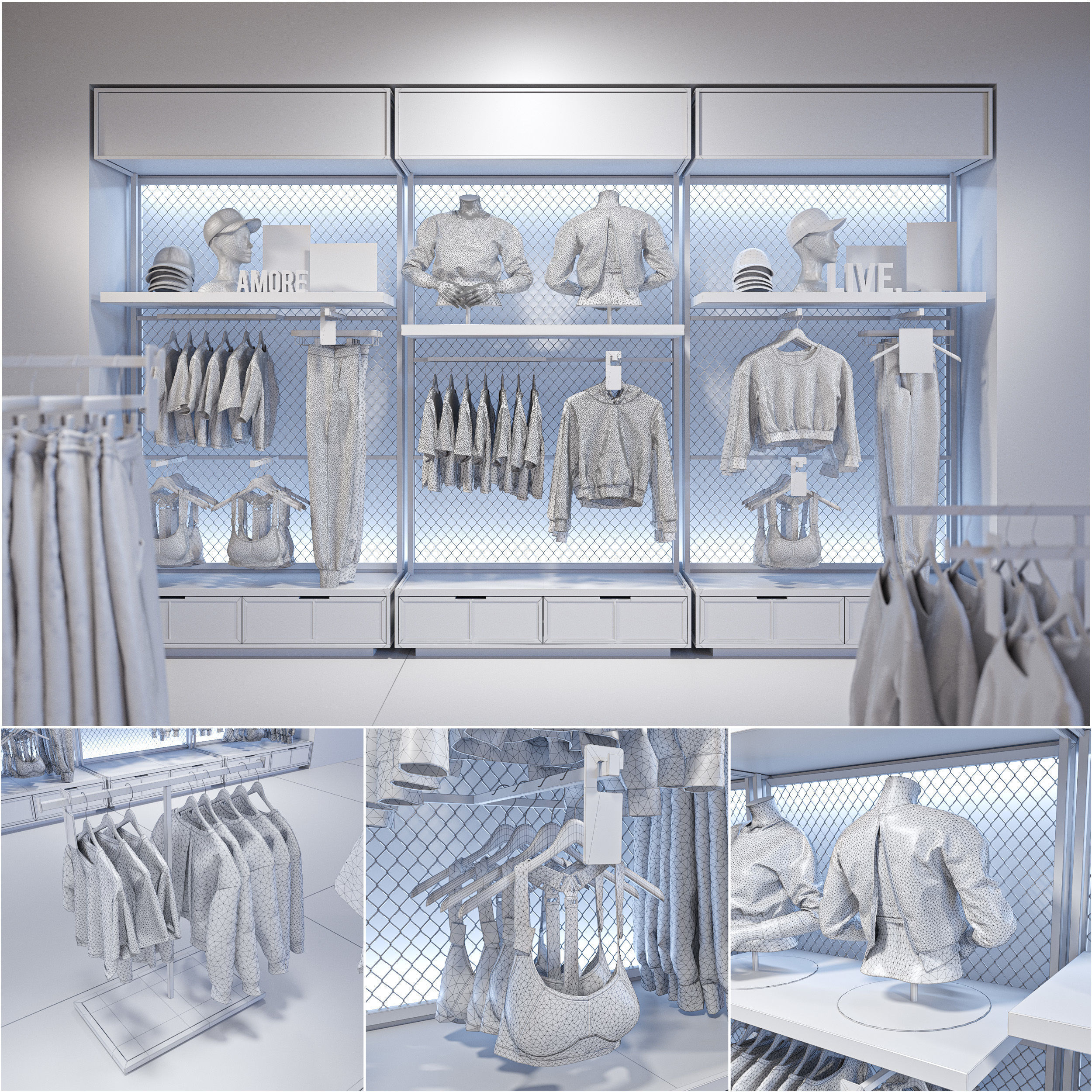 Clothes shop athletic wear 01 3D model_2