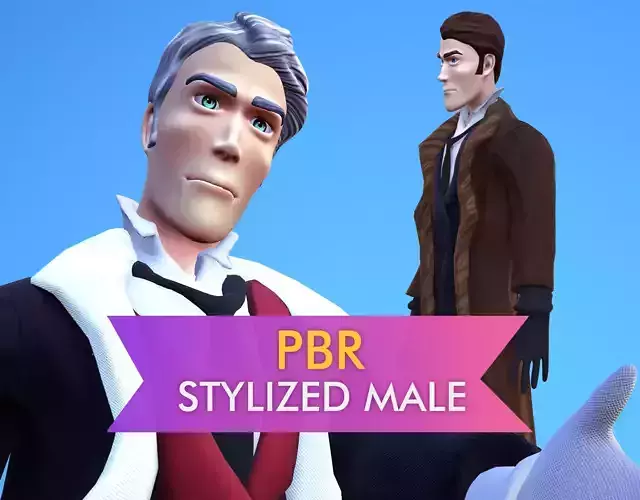 Stylized English Gentleman Male Model - LowPoly Rigged - 