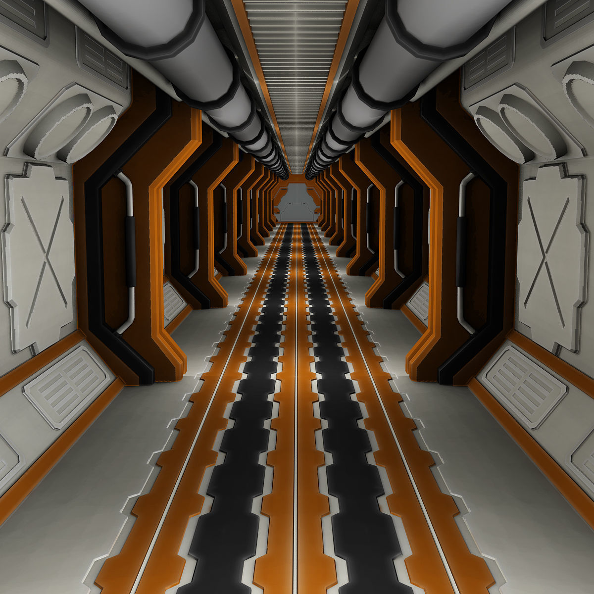 Sci Fi Modular levels 3d model Low-poly 3D model_3