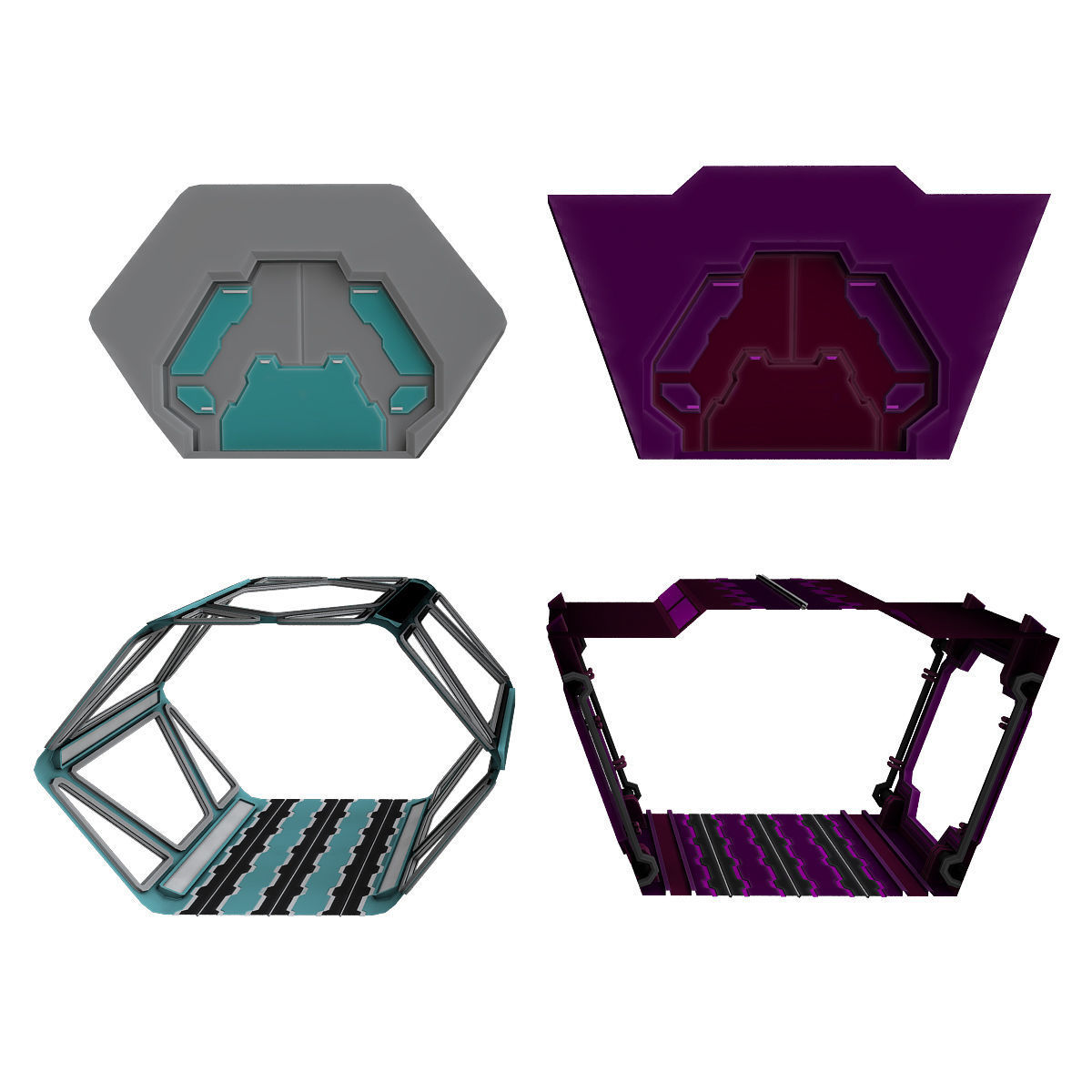 Sci Fi Modular levels 3d model Low-poly 3D model_6