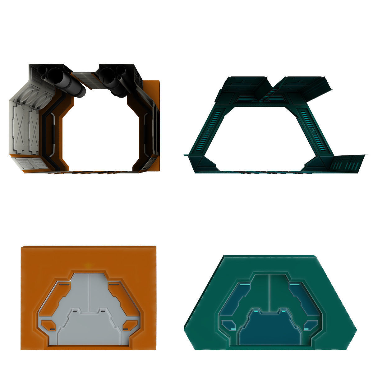 Sci Fi Modular levels 3d model Low-poly 3D model_7