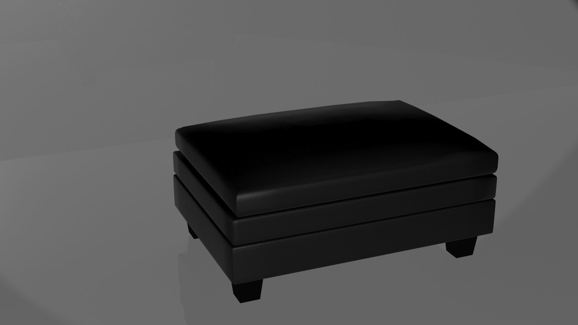 sofaa leather ottoman Low-poly 3D model_1