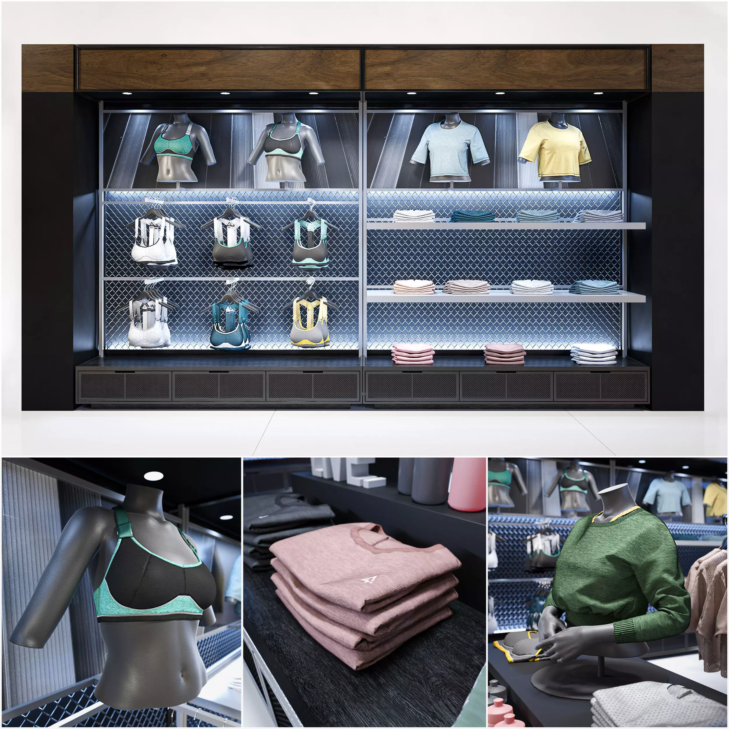 Clothes shop athletic wear 02 3D model