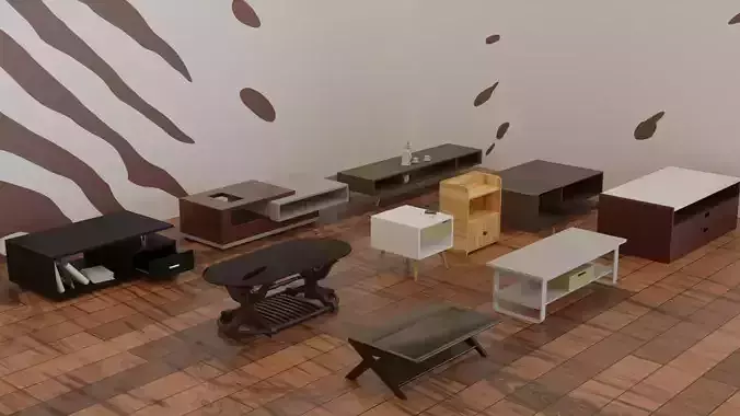 Table Collection set of furniture with zebra wall