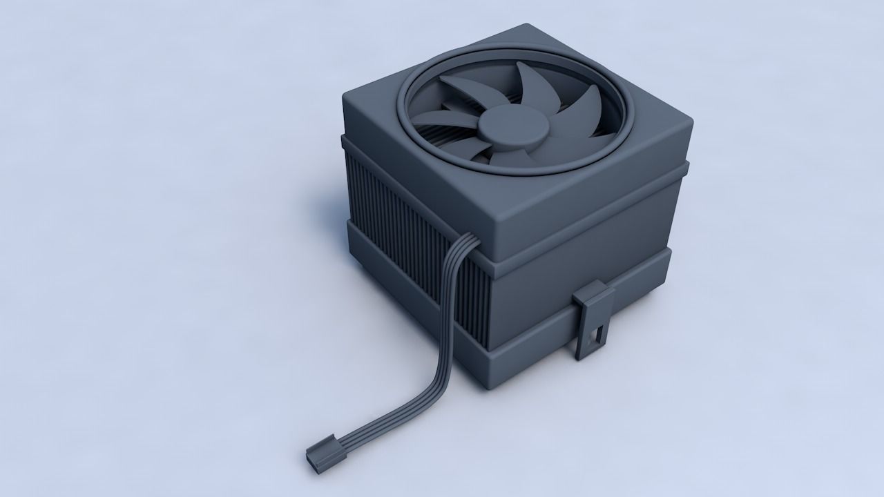 LED CPU Cooler 3D model_4