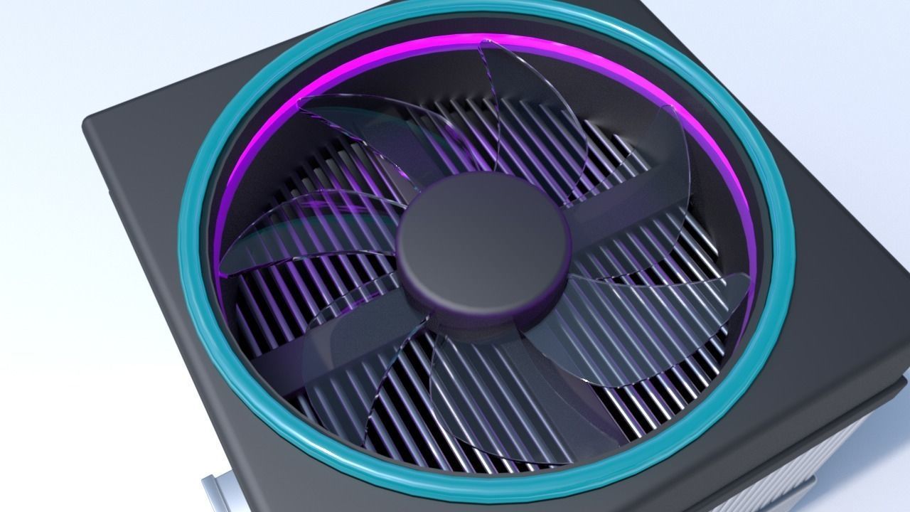 LED CPU Cooler 3D model_1
