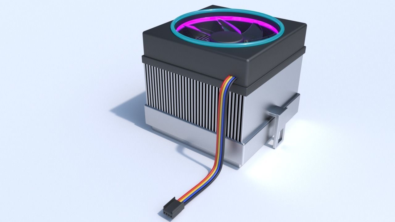 LED CPU Cooler 3D model_2