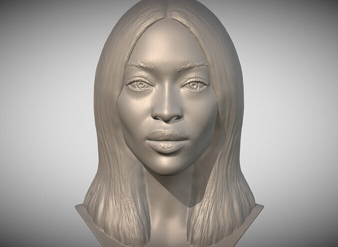 Naomi Campbell bust 3D printing ready stl obj formats 3D print model