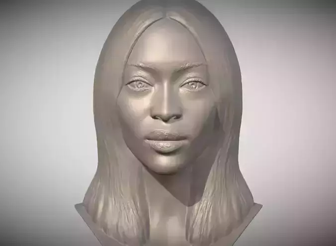 Naomi Campbell bust 3D printing ready stl obj formats 3D print model