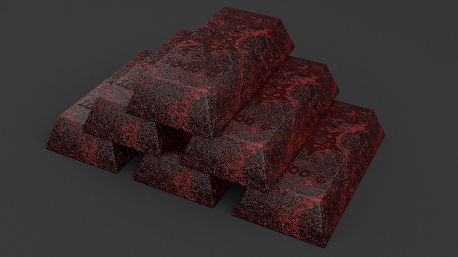20 INGOTS PACK Low-poly 3D model_13