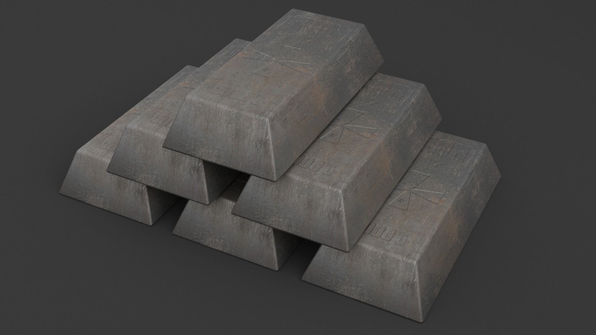 20 INGOTS PACK Low-poly 3D model_31