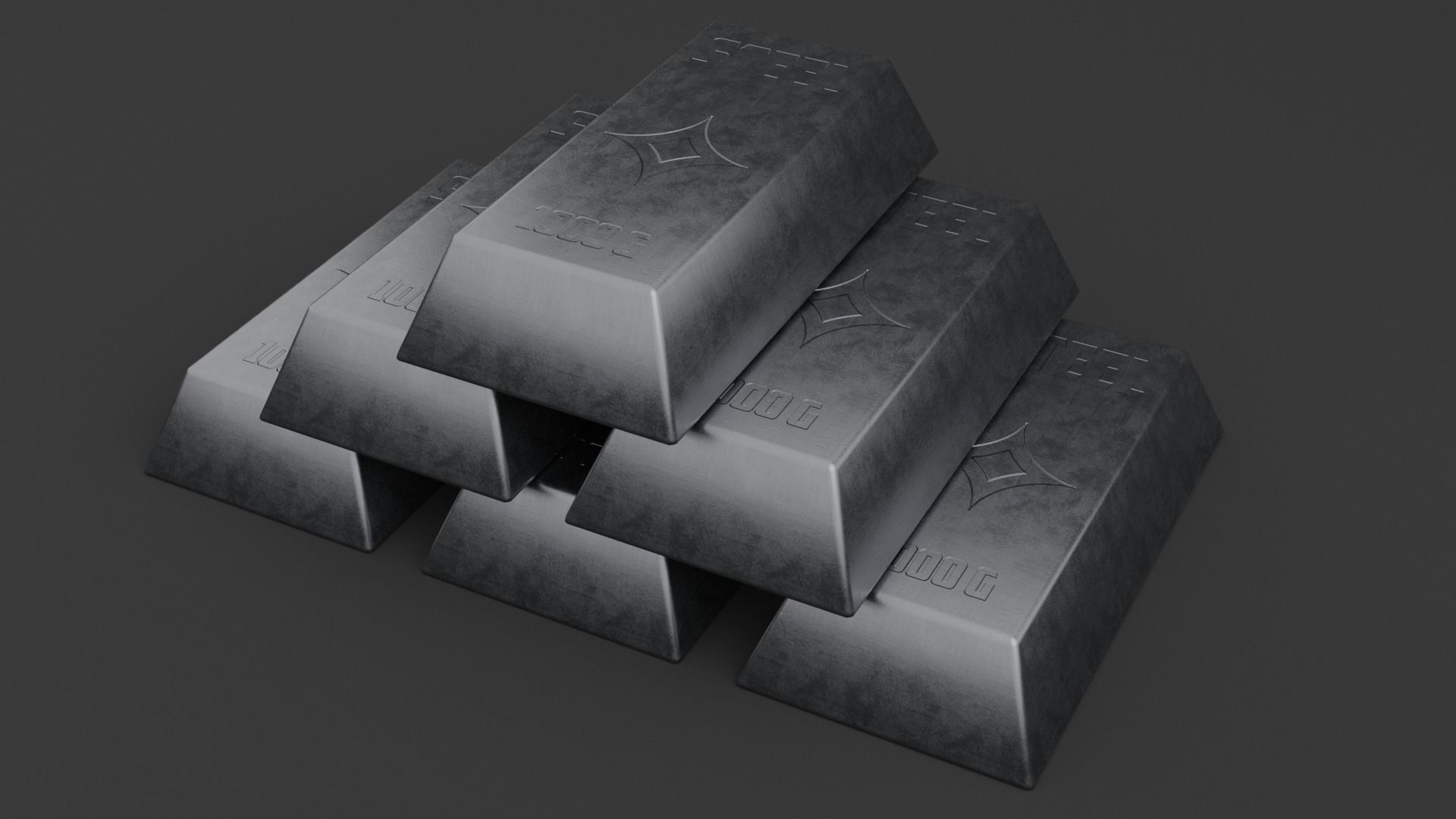 20 INGOTS PACK Low-poly 3D model_55