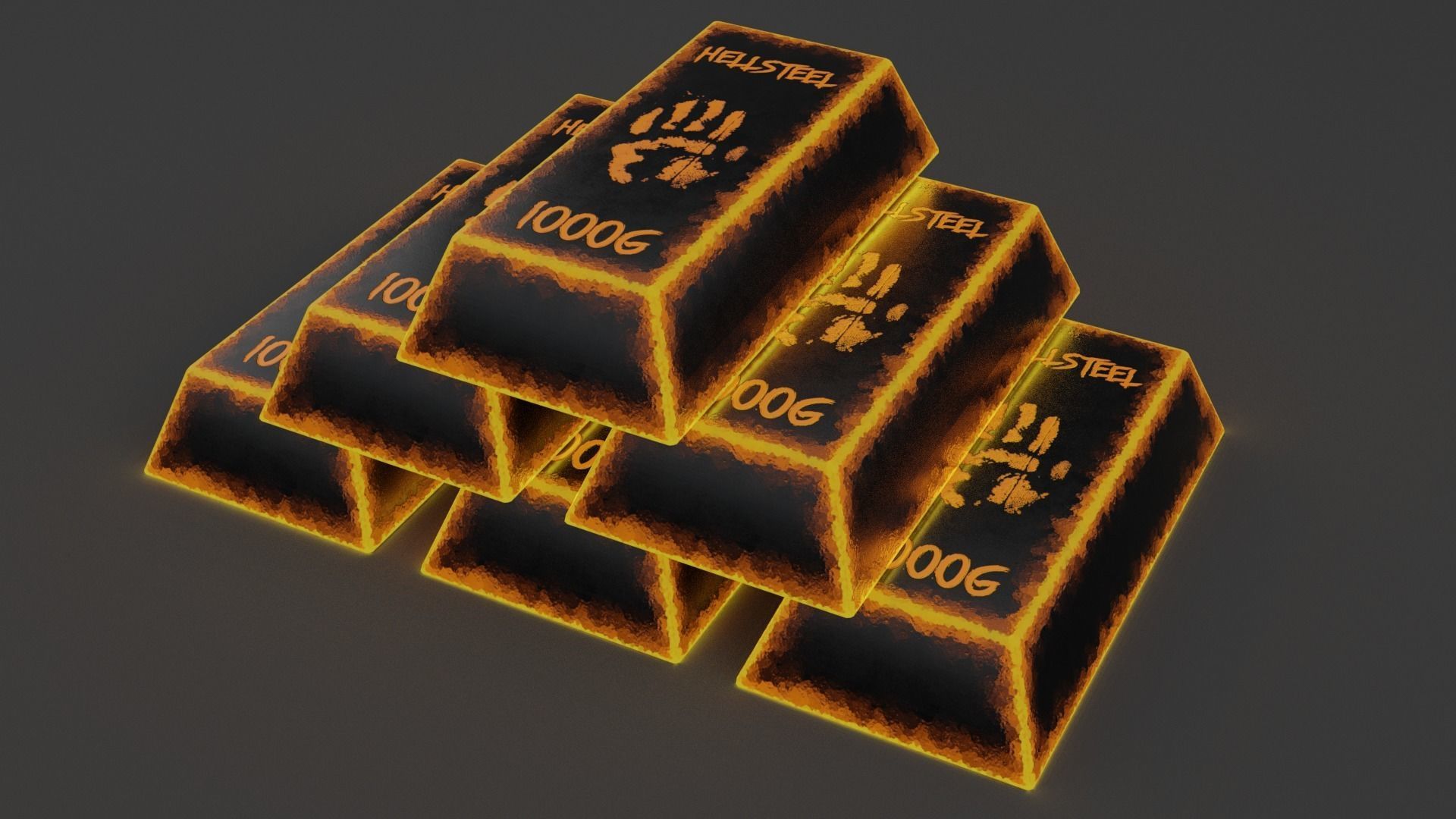 20 INGOTS PACK Low-poly 3D model_28