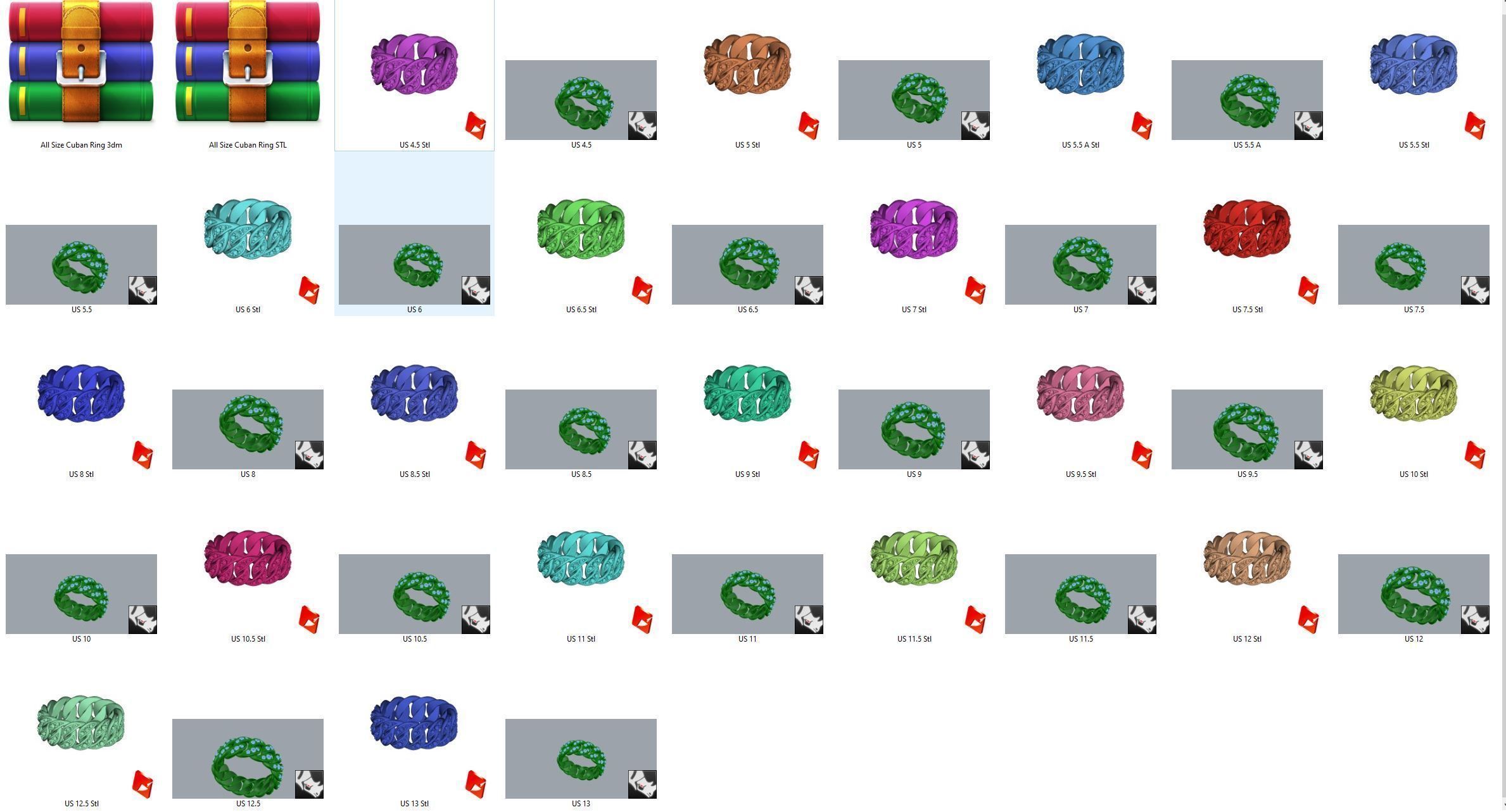 All Size Cuban Ring 3D print model_7