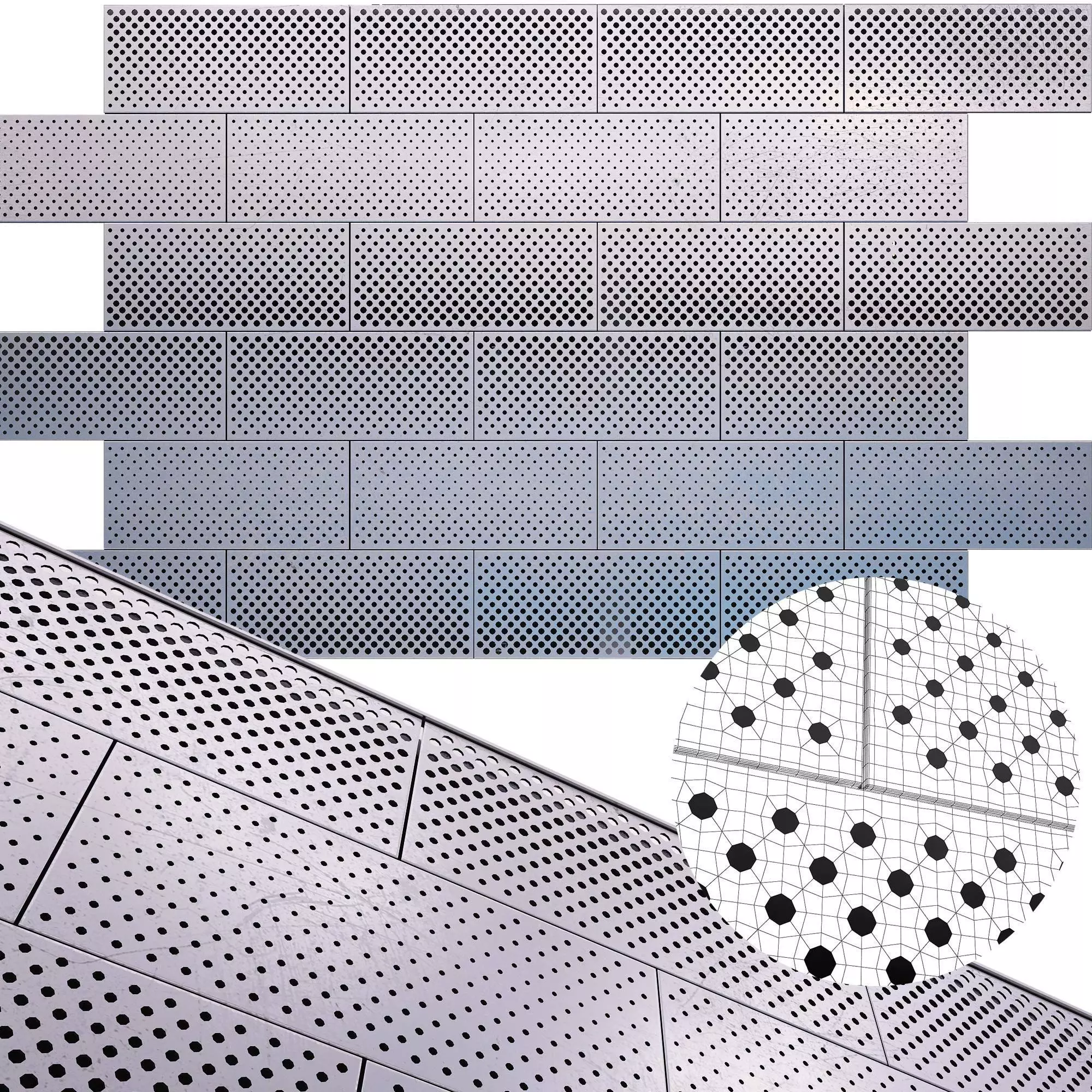 perforated metal panel N26 3D model_0