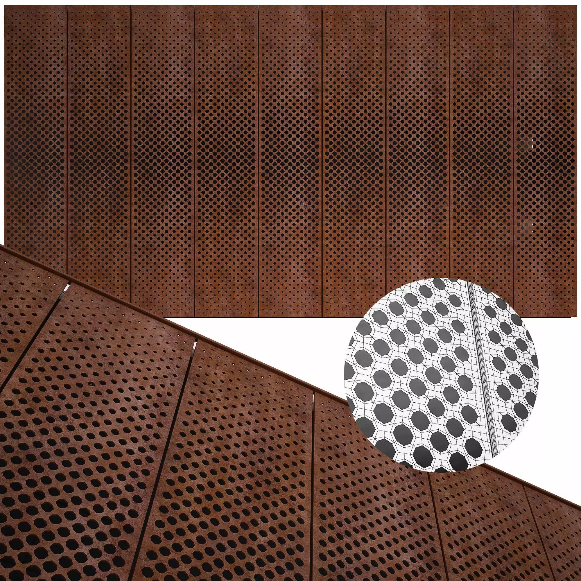 perforated metal panel N27 3D model_0