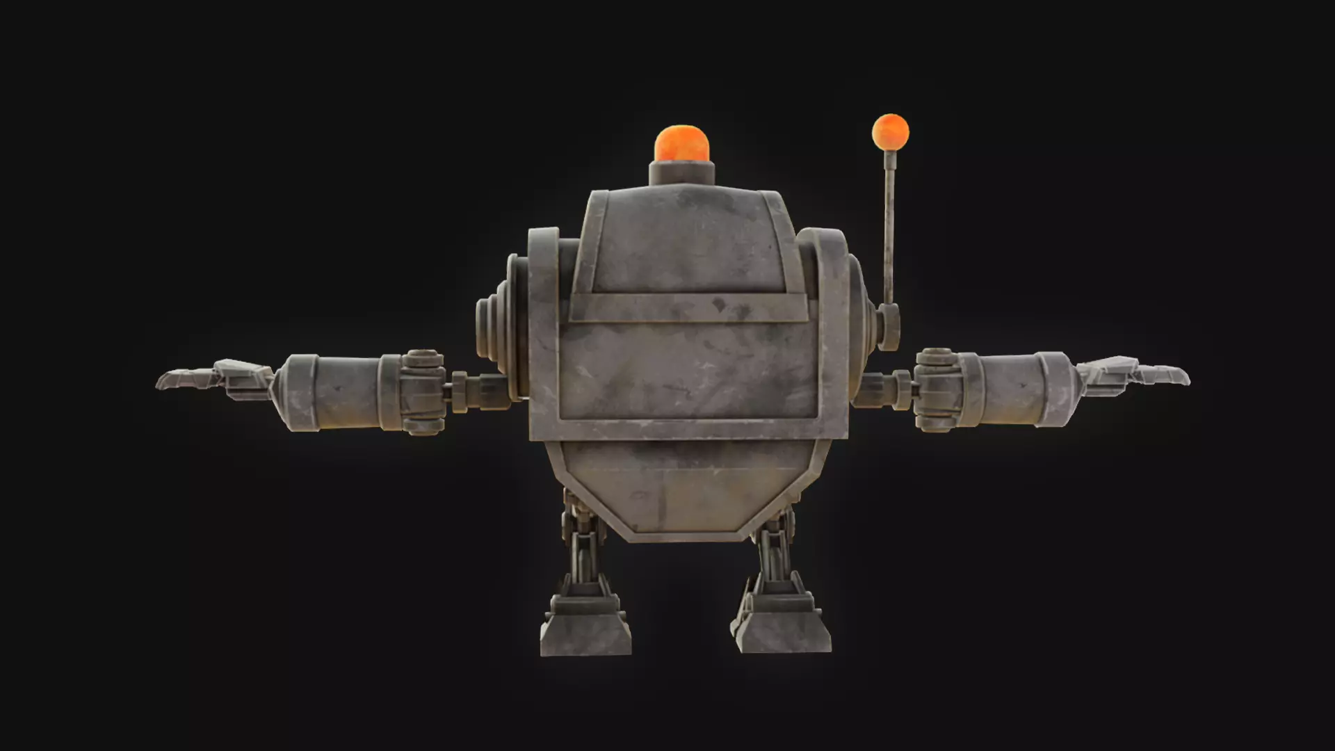 Slot machine robot Low-poly 3D model_3