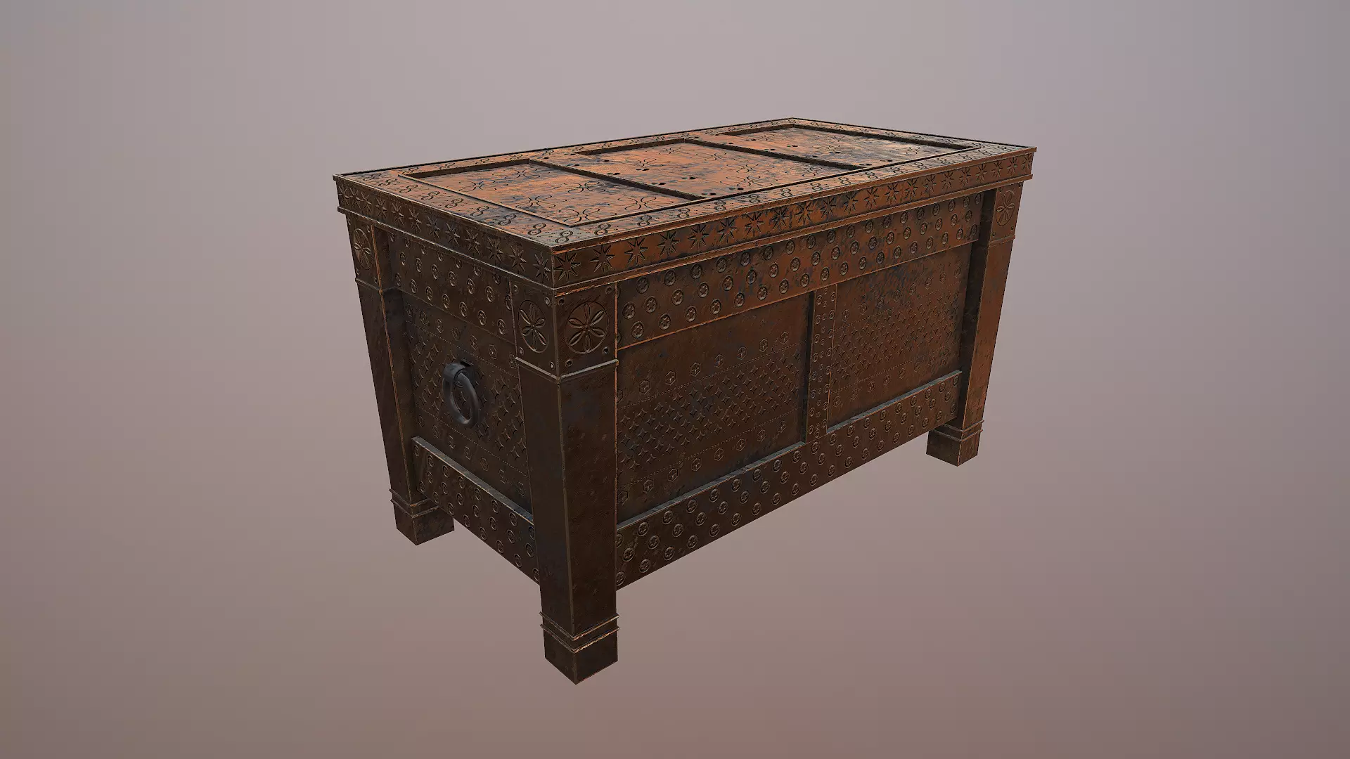 Old worn out chest Free 3D model_0