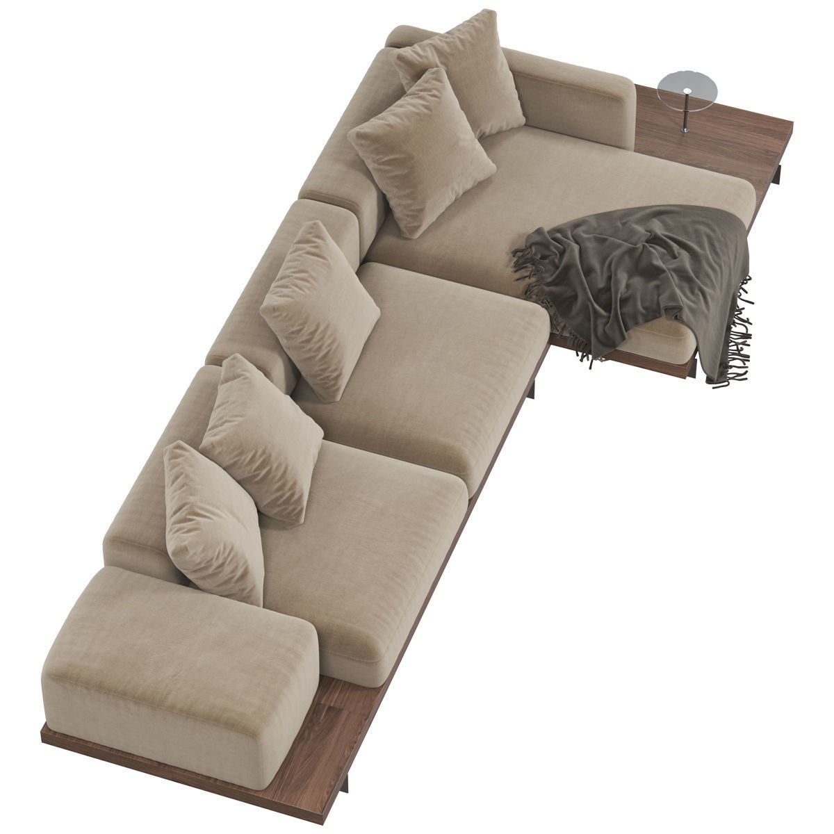 Sofa set 9 sectional with blanket 3D model_7