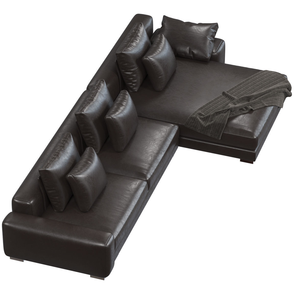 Sofa set 9 sectional with blanket 3D model_6