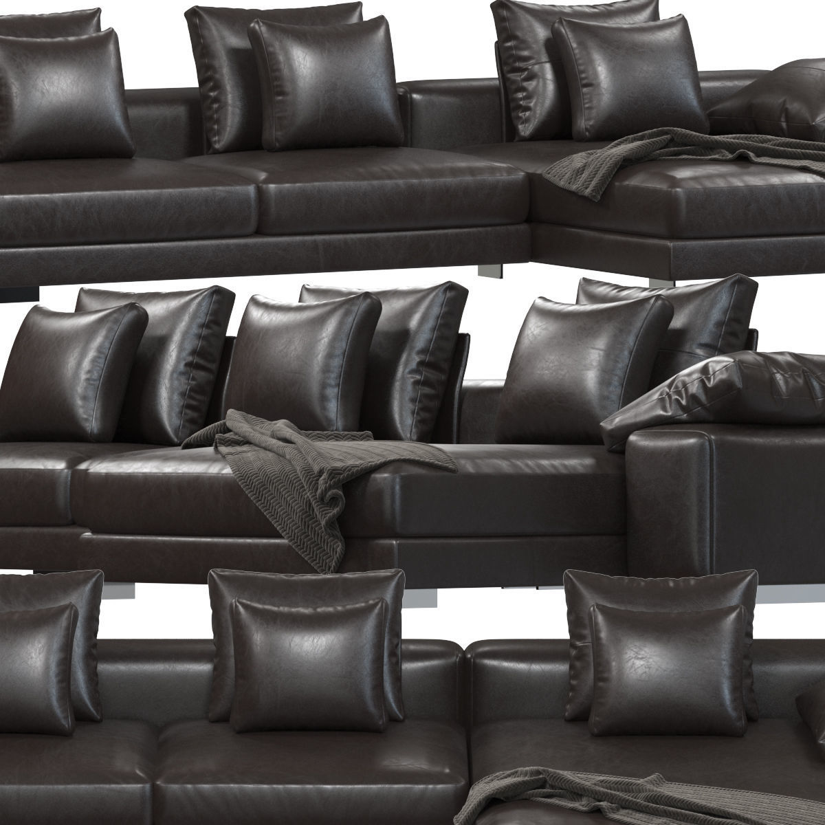 Sofa set 9 sectional with blanket 3D model_18
