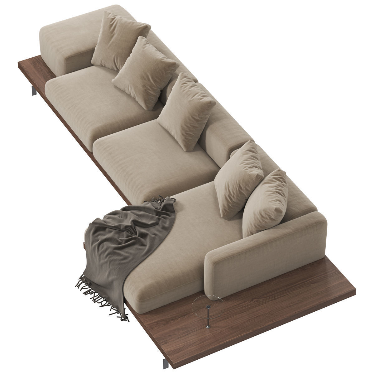 Sofa set 9 sectional with blanket 3D model_15