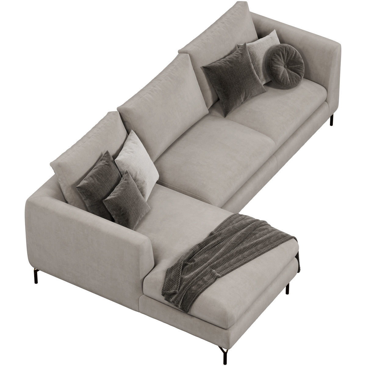 Sofa set 9 sectional with blanket 3D model_41