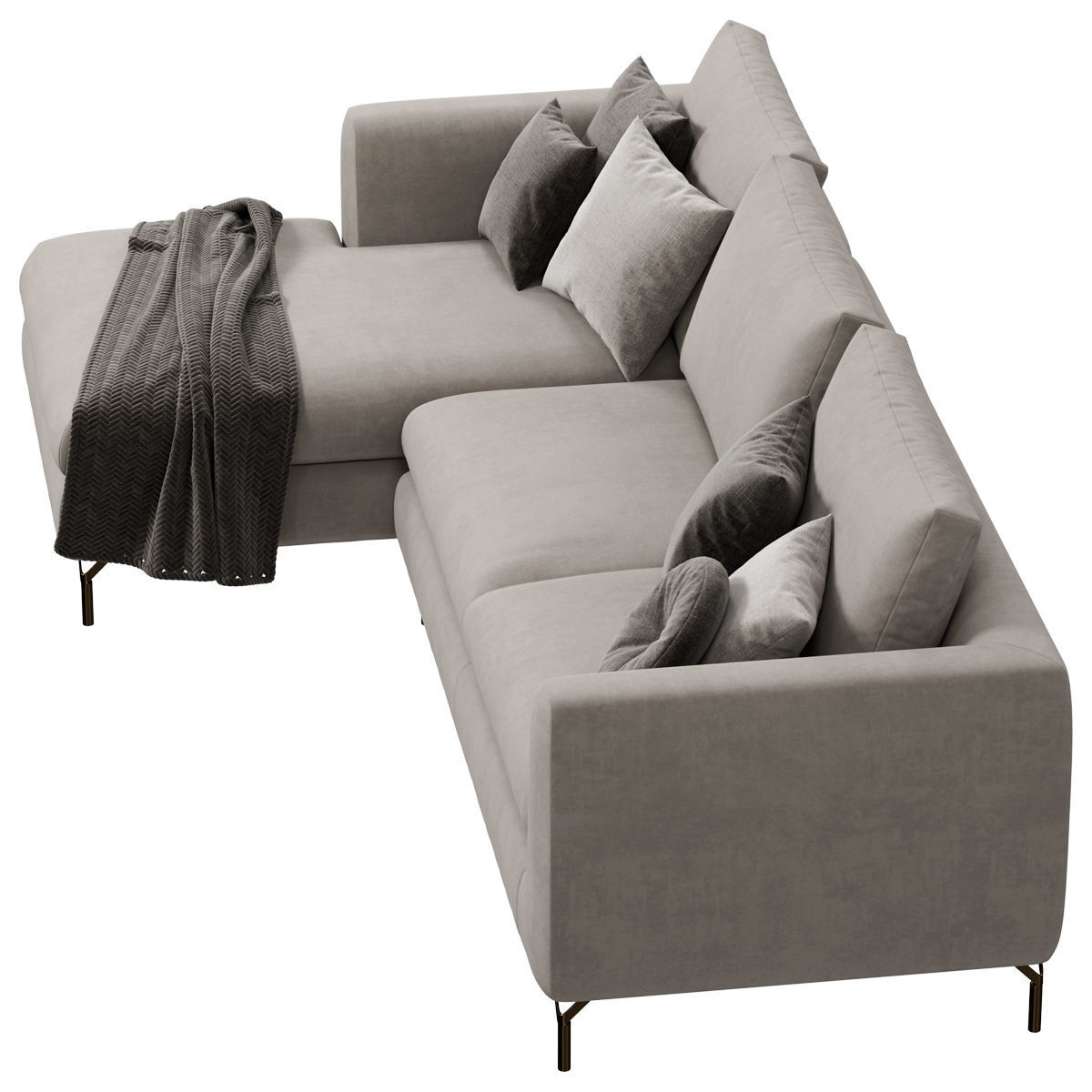 Sofa set 9 sectional with blanket 3D model_39