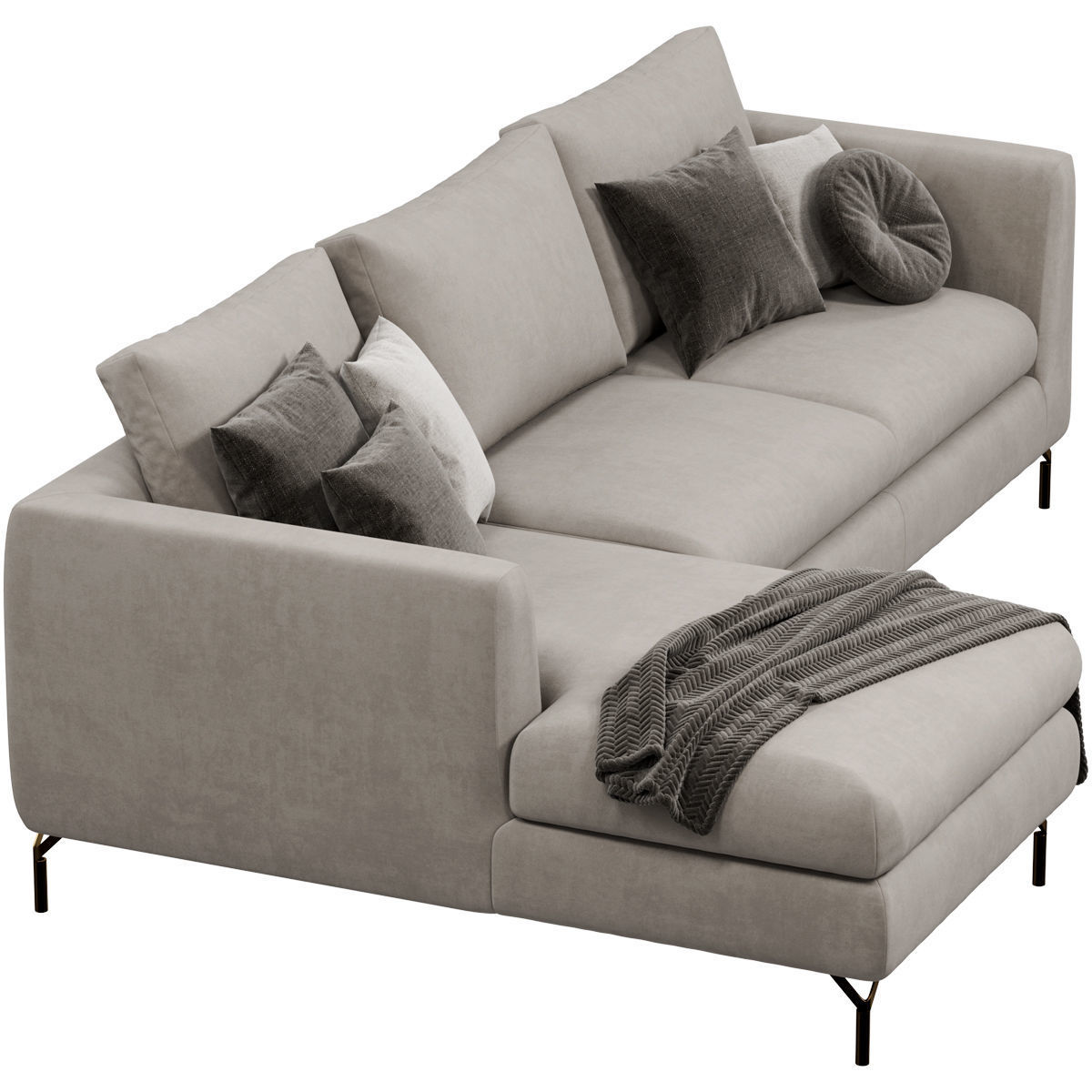 Sofa set 9 sectional with blanket 3D model_43