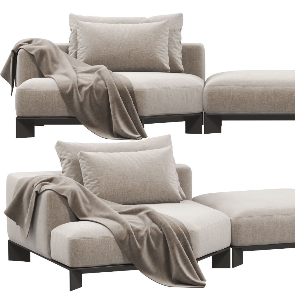 Sofa set 9 sectional with blanket 3D model_20