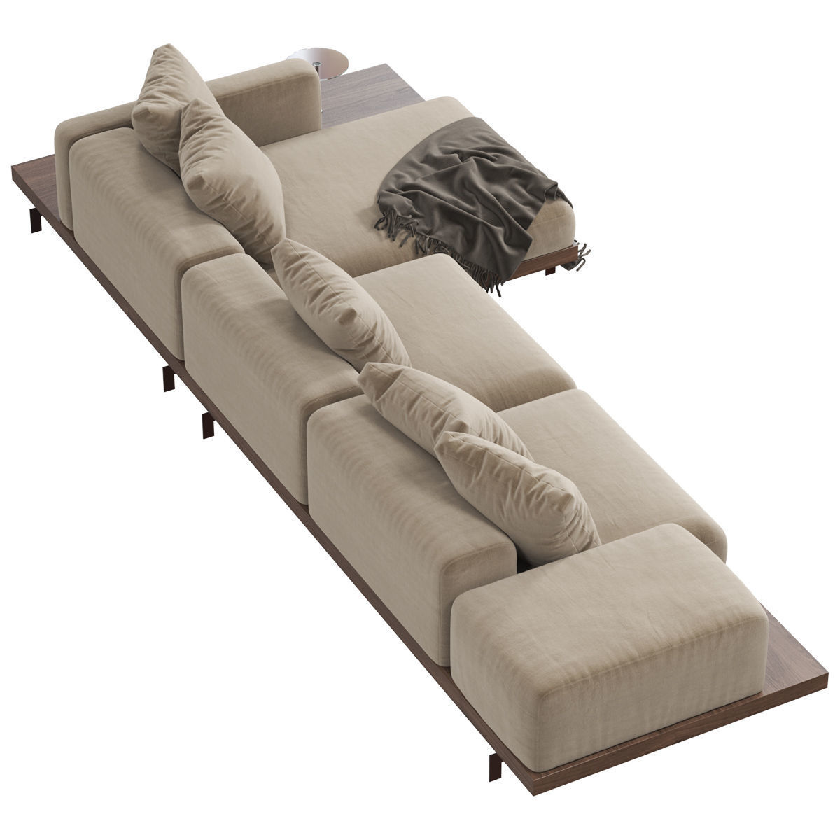 Sofa set 9 sectional with blanket 3D model_11