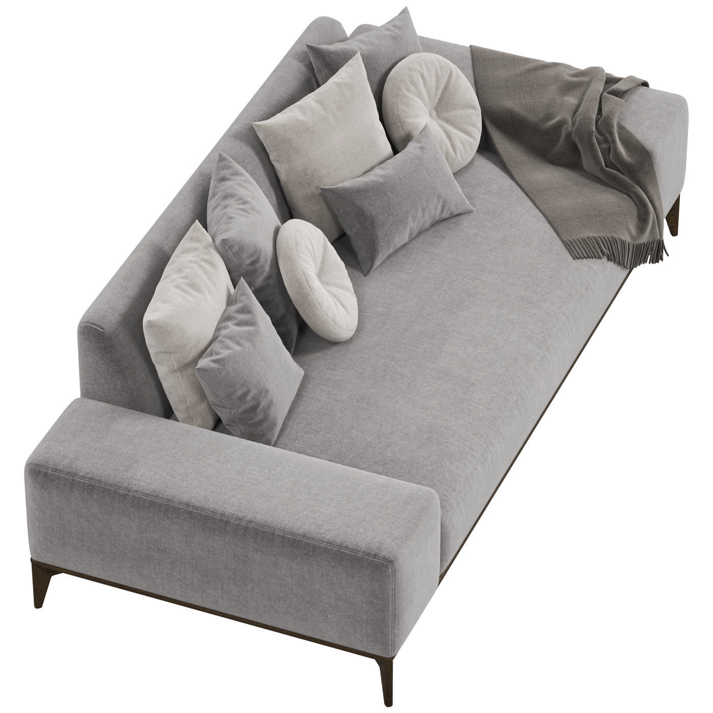 Sofa set 9 sectional with blanket 3D model_34