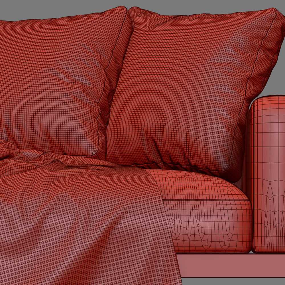 Sofa set 9 sectional with blanket 3D model_23