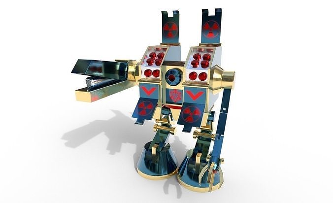 Arsenal gold robot Low-poly 3D model