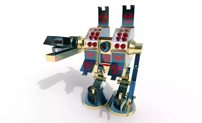 Arsenal gold robot Low-poly 3D model