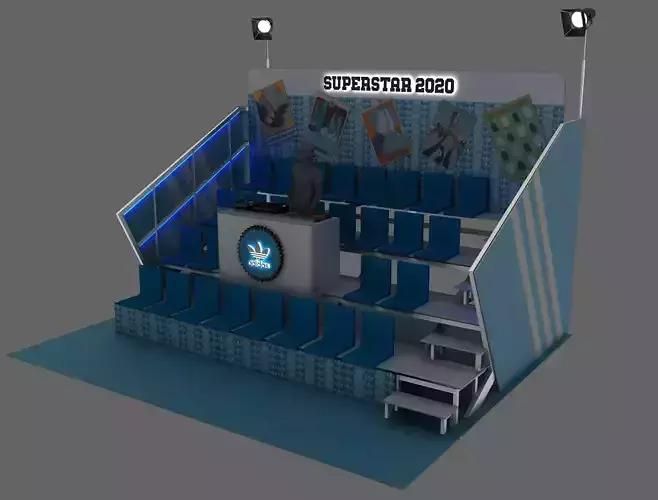 Adidas DJ desk-audience tribune