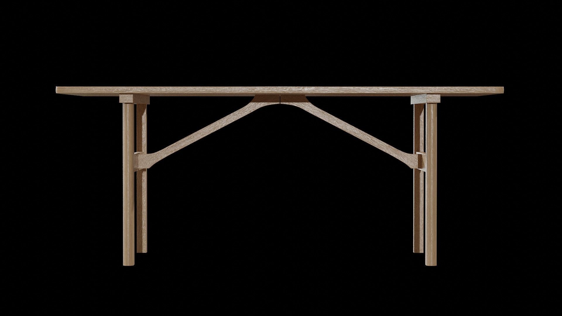 Mogensen Table 6284-oak oil treated Low-poly 3D model_4