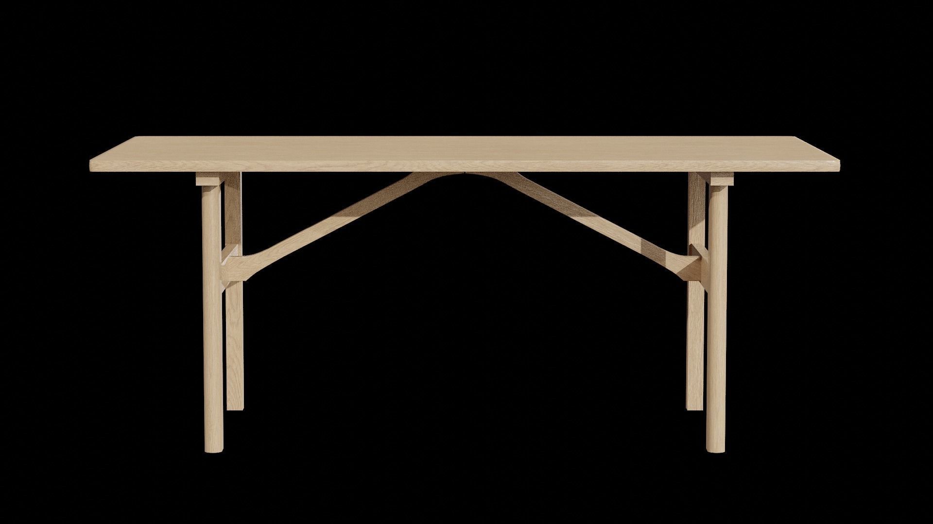 Mogensen Table 6284-oak oil treated Low-poly 3D model_1